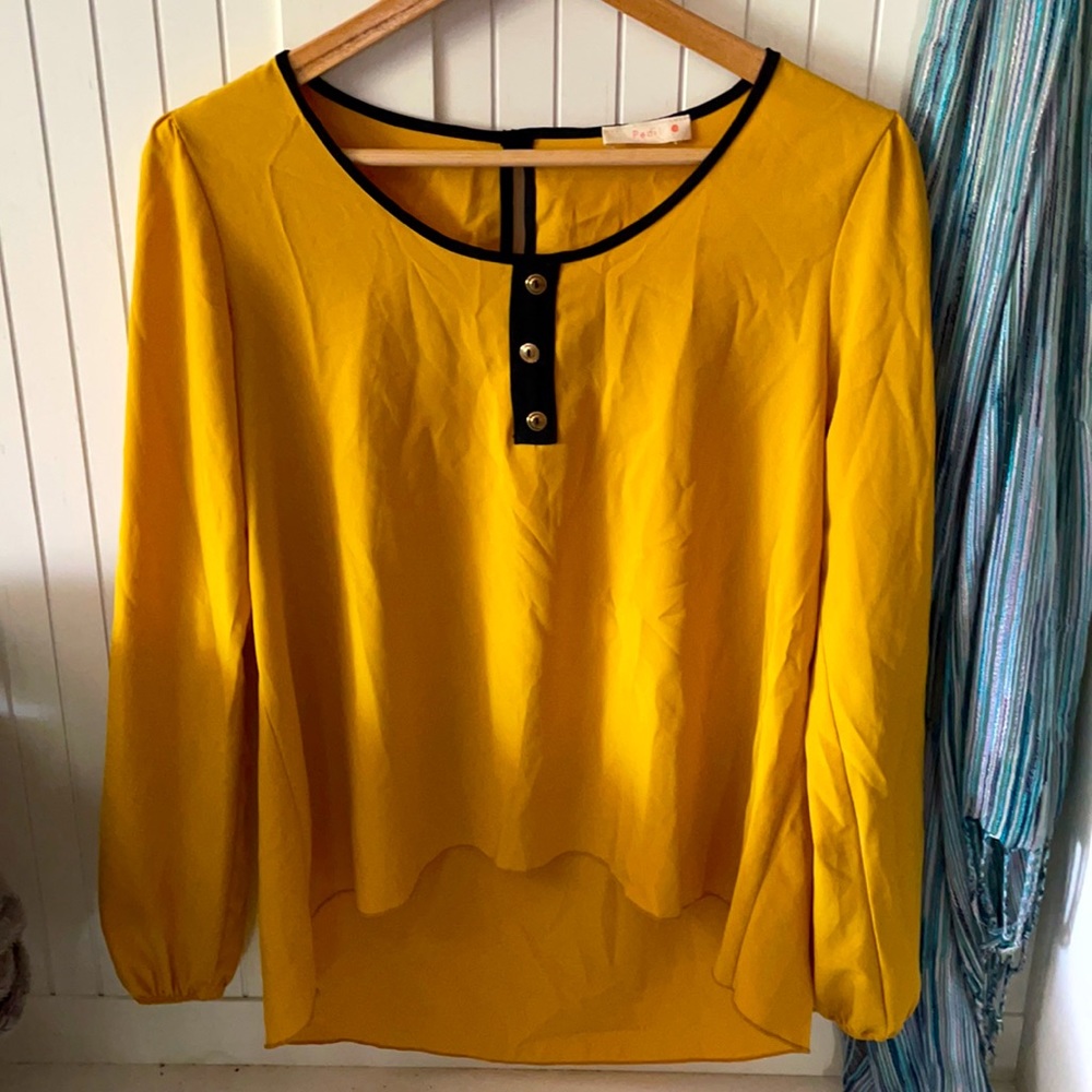 Pearl mustard blouse